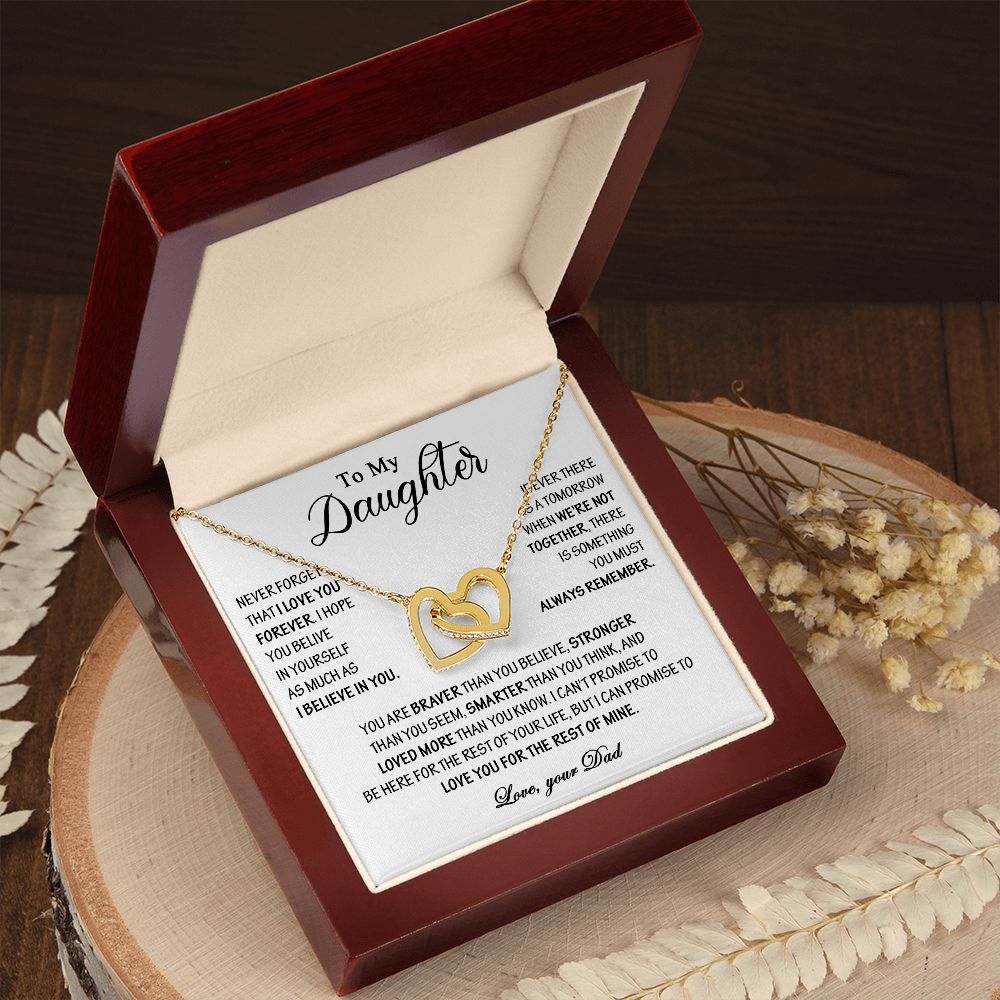 432D To My Daughter Necklace, Daughter Father Necklace, Gift Birthday, Xmas From Dad