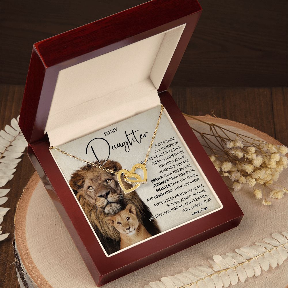 506D To My Daughter Necklace, Gift For Daughter From Dad, Lion Father Gift, Love Gift