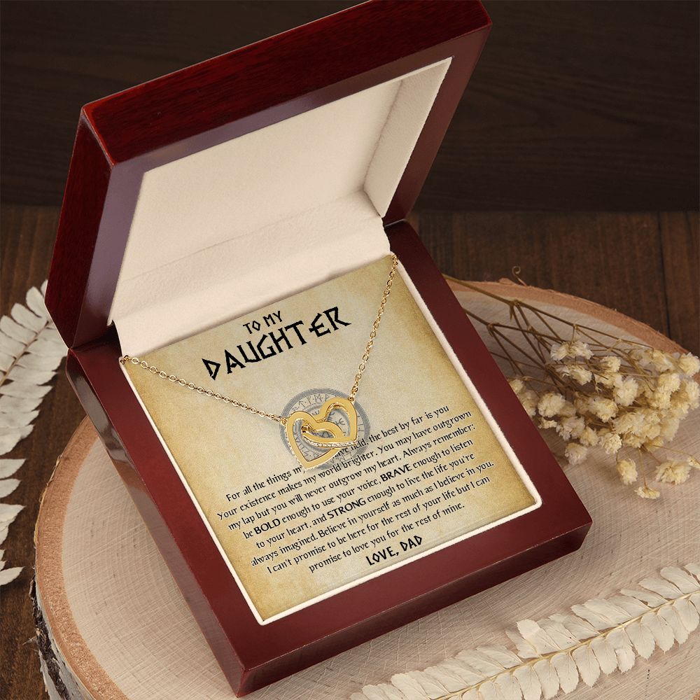 567D To My Daughter Necklace, Viking Daughter Gift from Dad, Birthday Gifts Jewelry