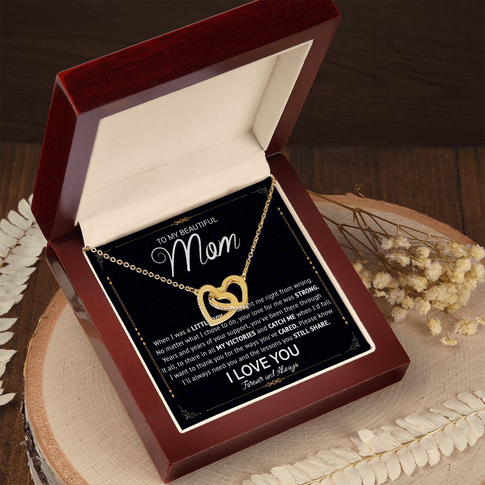527D Love Knot Necklace To Mom From Daughter Son, Birthday Jewelry To Mom, Mother Day