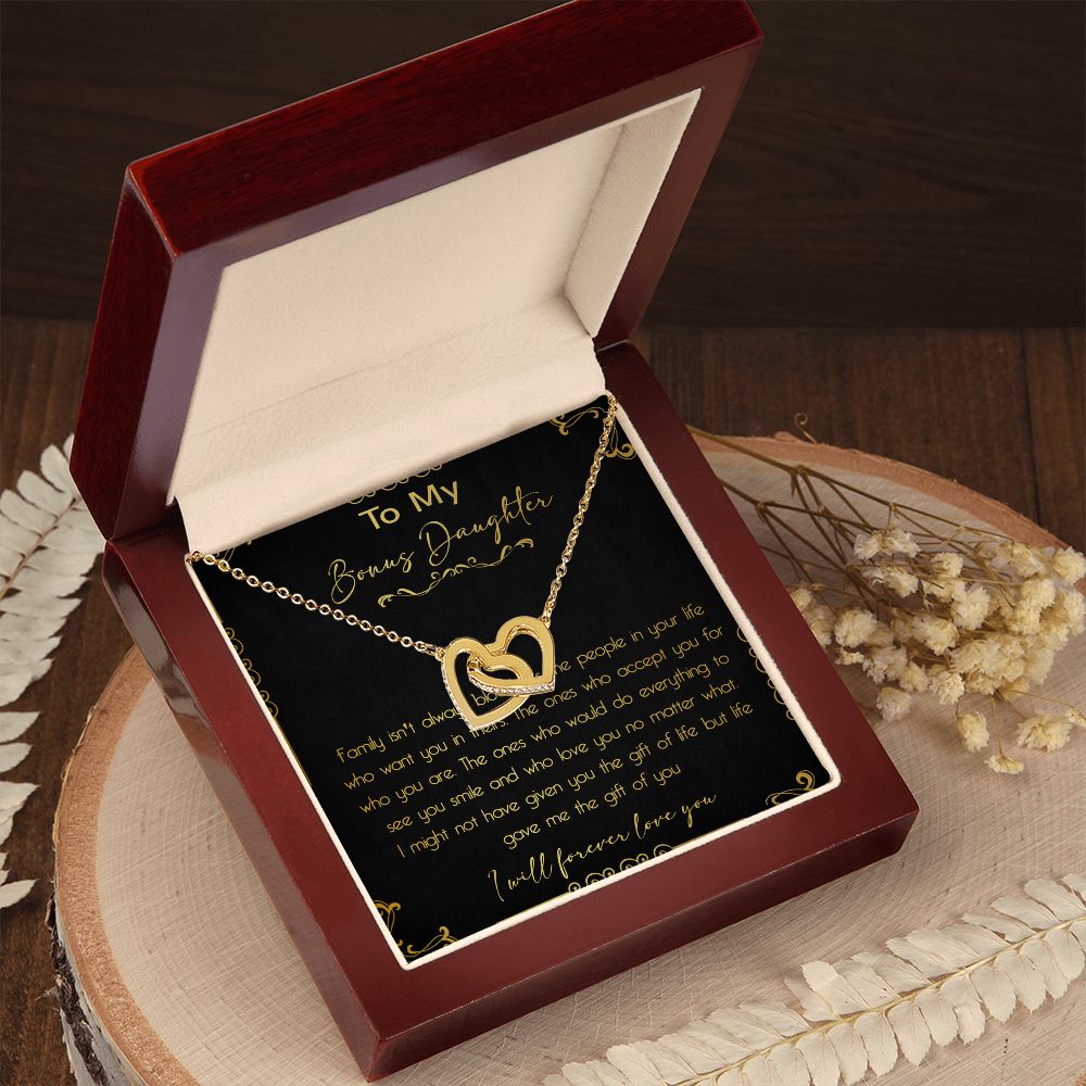 44D To My Bonus Daughter Necklace, Daughter Necklace, Gift Birthday, I Love You