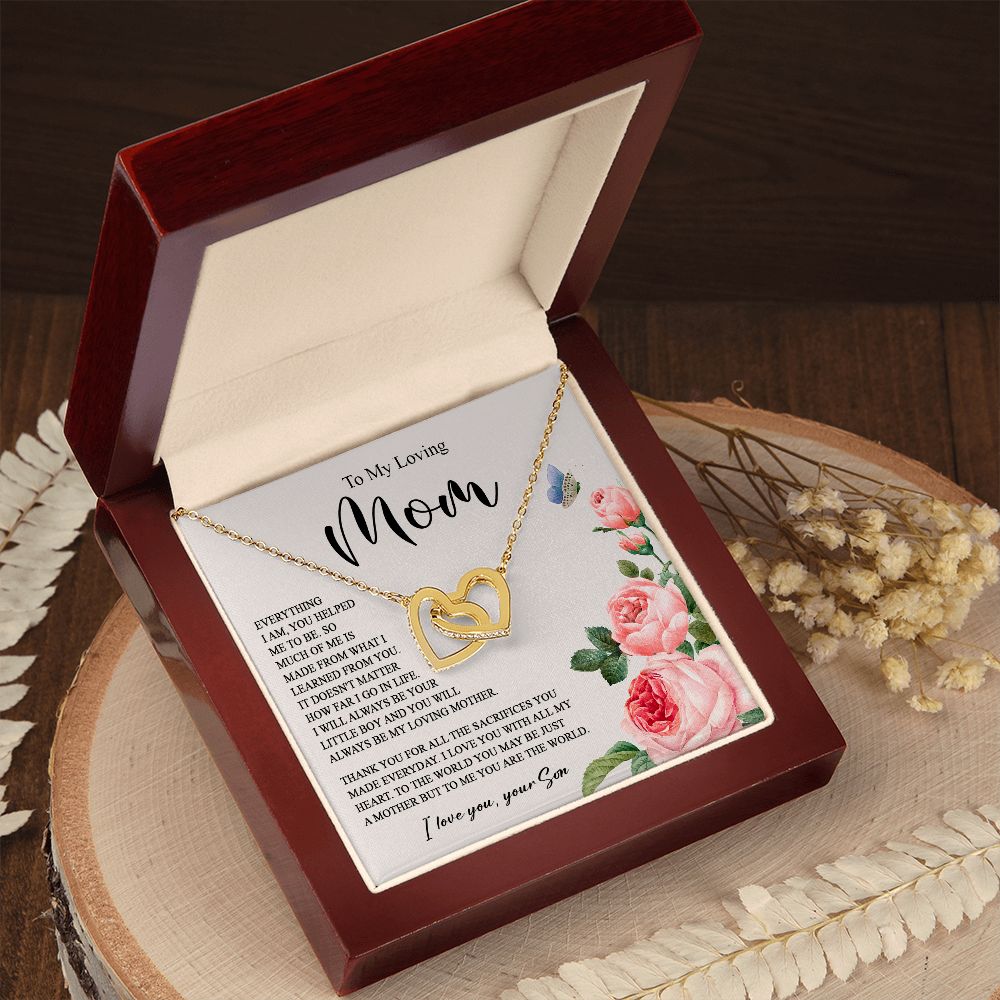 628D To My Loving Mom Necklace, Gift for Mom from Son, Mother's Day Jewelry Gifts