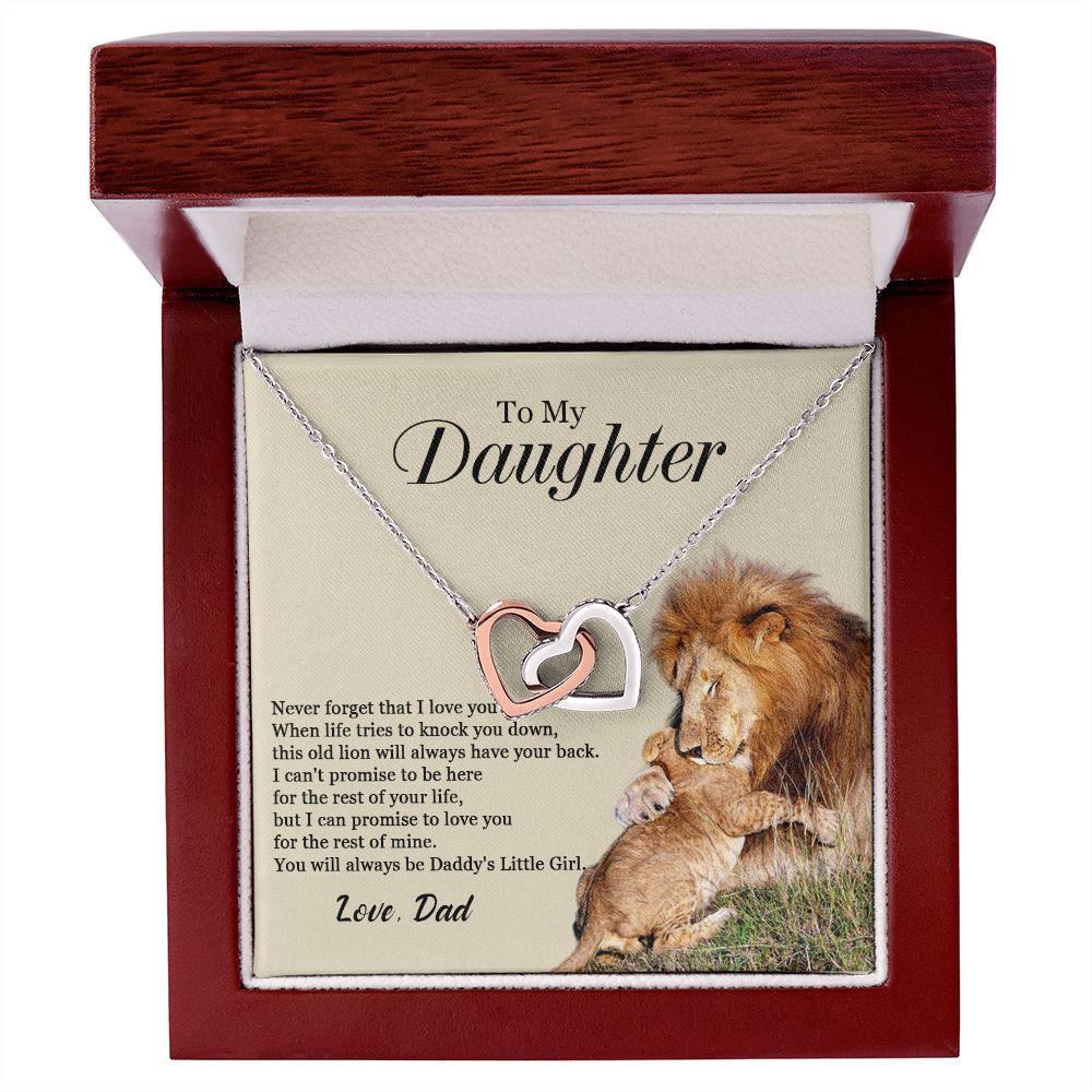 448D To My Daughter Necklace, Xmas Gift For Daughter From Dad, Daughter Father Lion.
