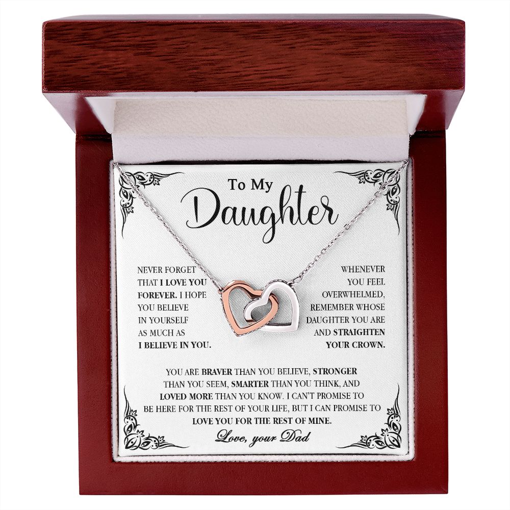 604D To My Daughter Necklace, Necklace Gift for Daughter from Dad,Birthday, Xmas Gift