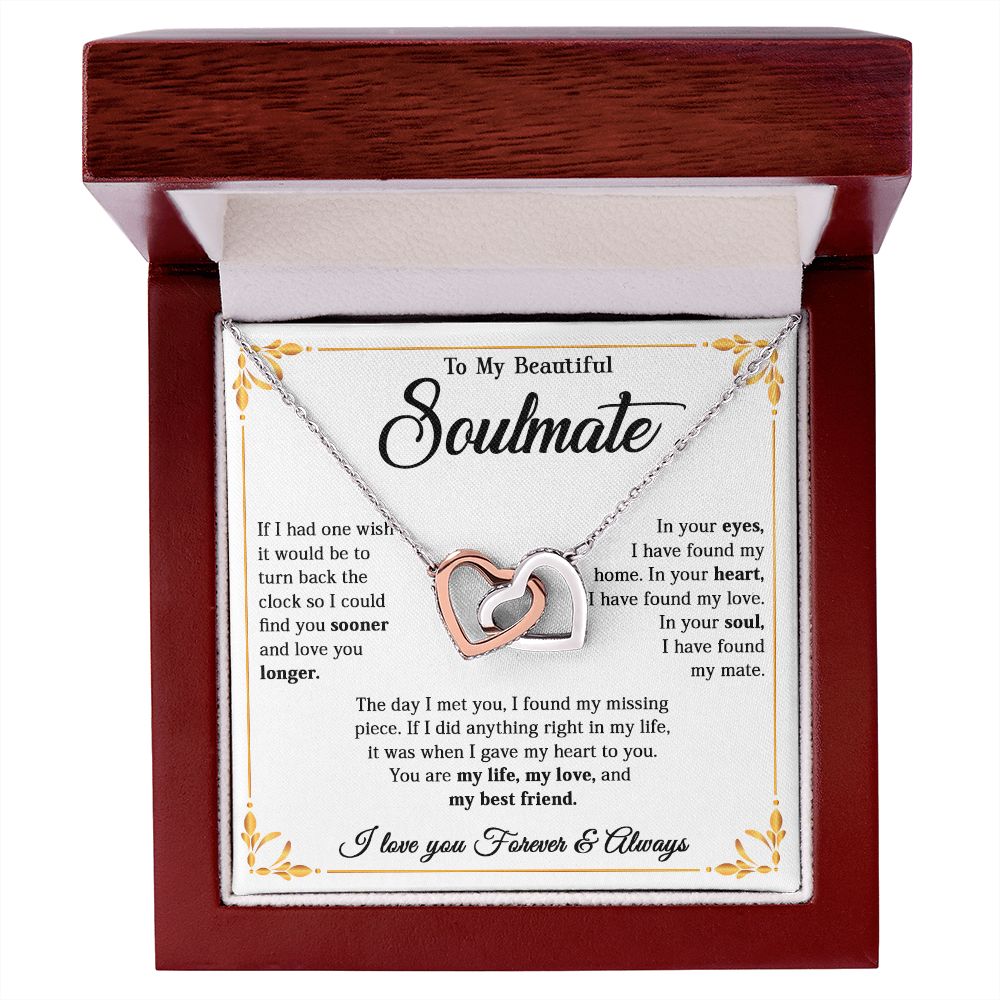615D To My Beautiful Soulmate Necklace, Gift for Wife, Girlfriend, Valentine Gift