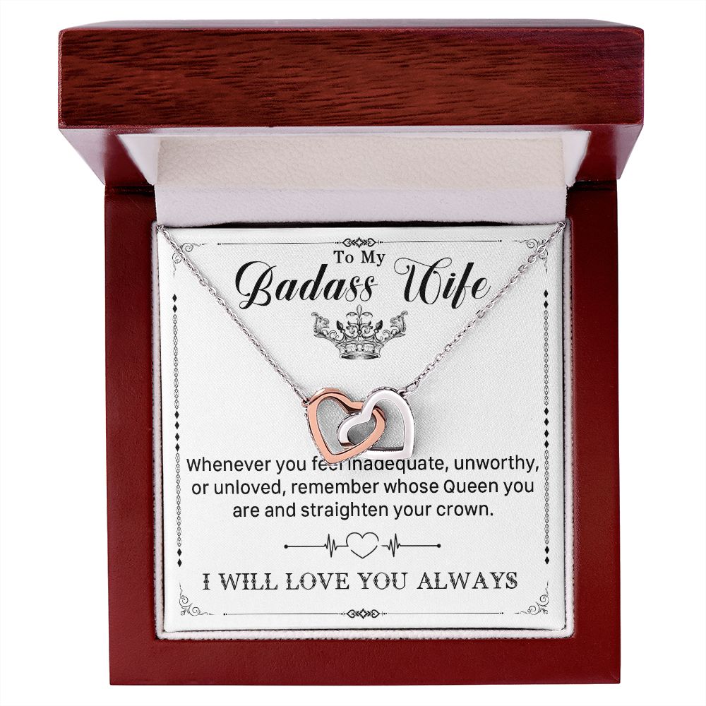 546D To My Badass Wife Pendant Necklace, Wife Necklace Birthday Gift from Husband