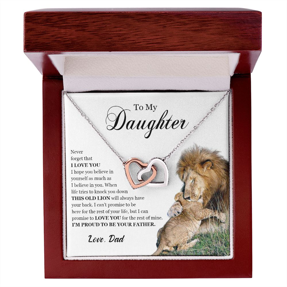 461D To My Daughter Necklace, Gift For Daughter From Dad, Daughter Father Lion, Xmas