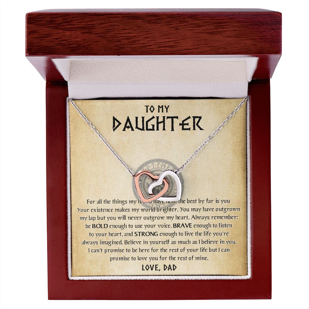 567D To My Daughter Necklace, Viking Daughter Gift from Dad, Birthday Gifts Jewelry