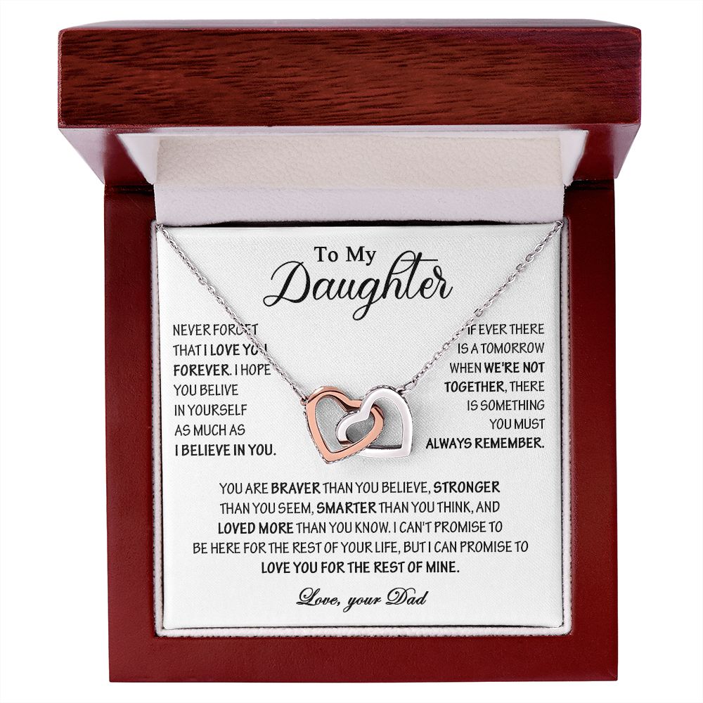 432D To My Daughter Necklace, Daughter Father Necklace, Gift Birthday, Xmas From Dad