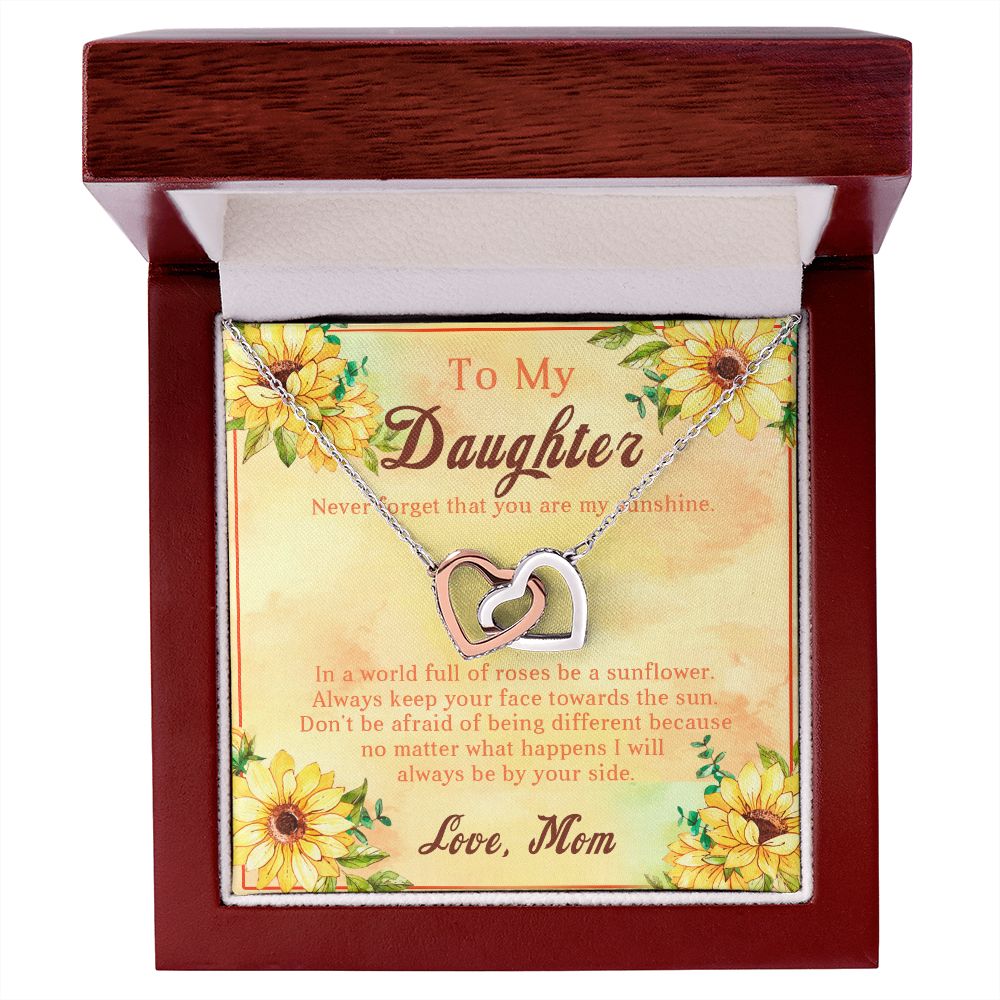 107D Sunflower Necklace, To My Daughter Necklace, Necklace Gift From Mom, Xmas Gift