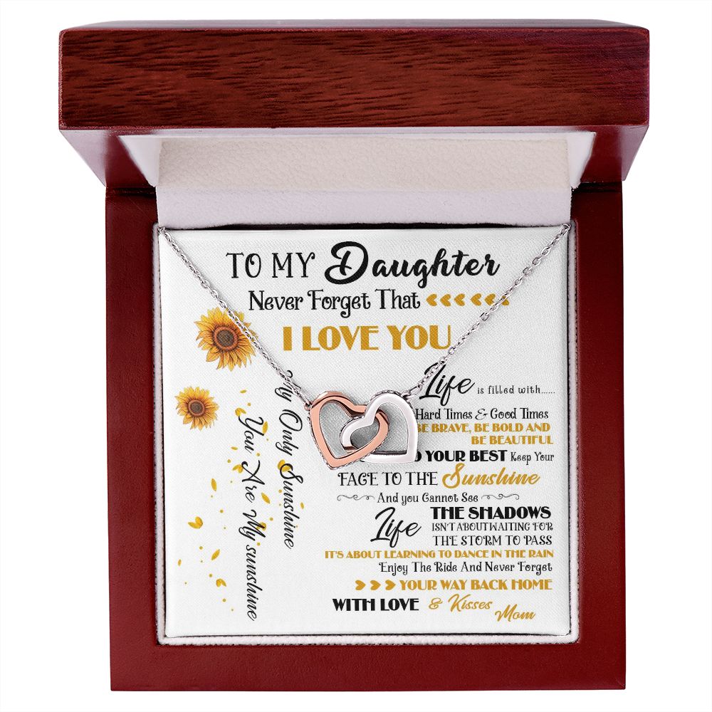 427D To My Daughter Necklace, Never Forget That I Love You, Gift Birthday, Holiday