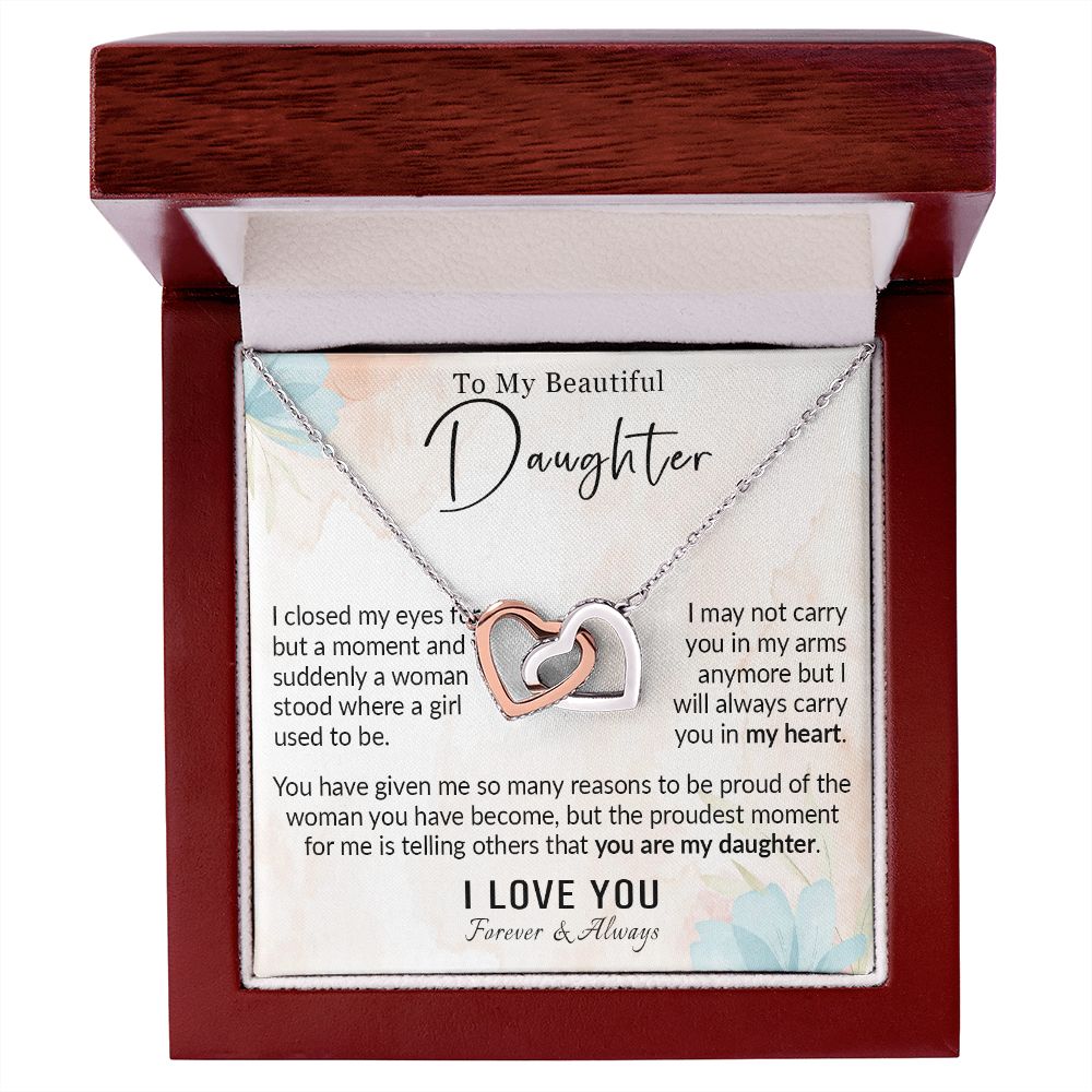 568D To My Daughter Necklace, Love Gift for Daughter from Dad, Daughter Necklace