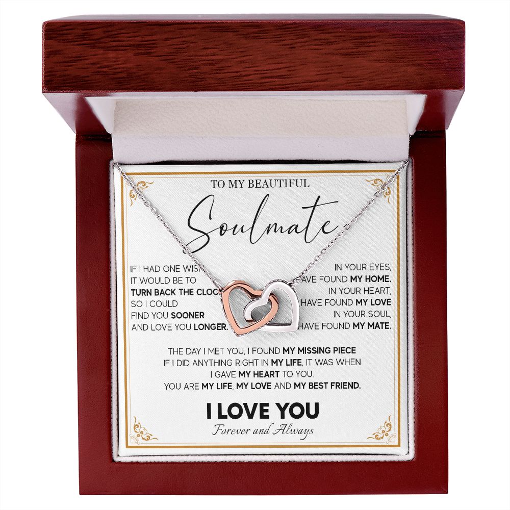 511D To My Beautiful Soulmate Necklace, Gift for Wife, Girlfriend, Anniversary Gift