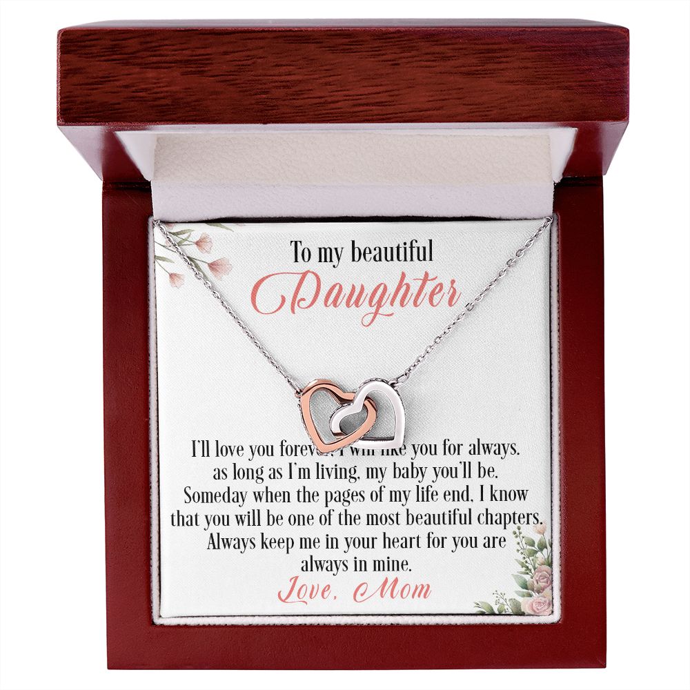 31D To My Beautiful Daughter Love Knot Necklace, I Love You, Gift For Daughter