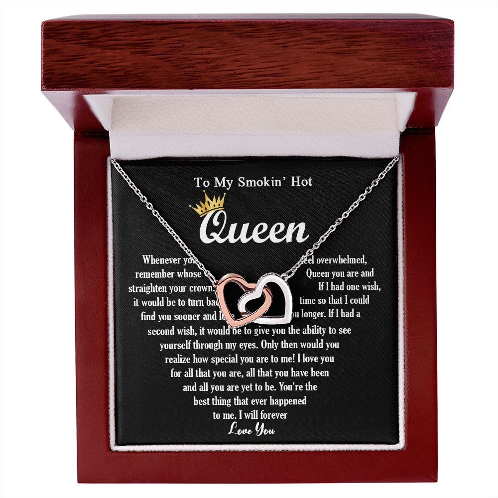 444D To My Smokin Hot Queen Crown Necklace Gift For Wife Soulmate Valentines Day Gift