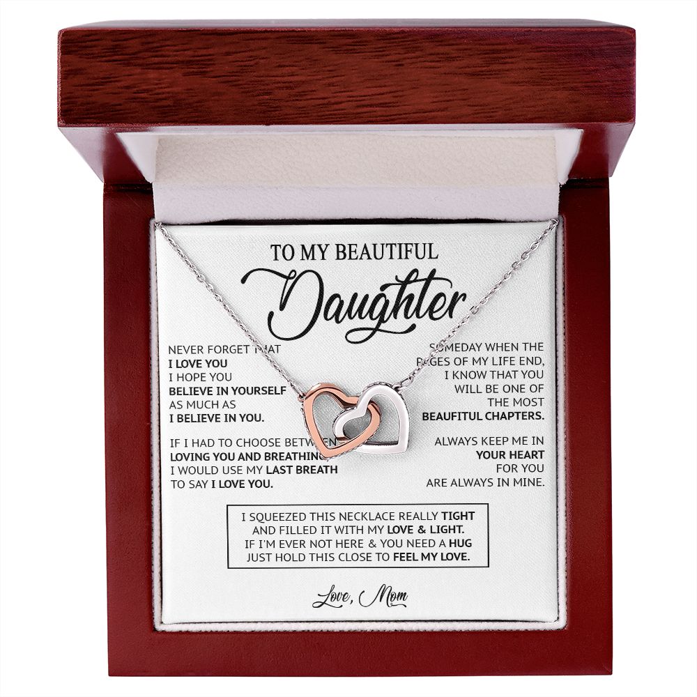 480D To My Daughter Necklace, Birthday Gift For Daughter From Mom, Xmas Gifts for Her