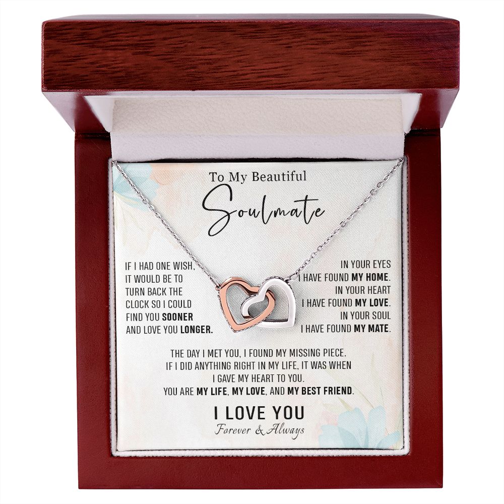 562D To my Soulmate Necklace, Birthday Gifts for Her, Love Gifts for Wife Girlfriend
