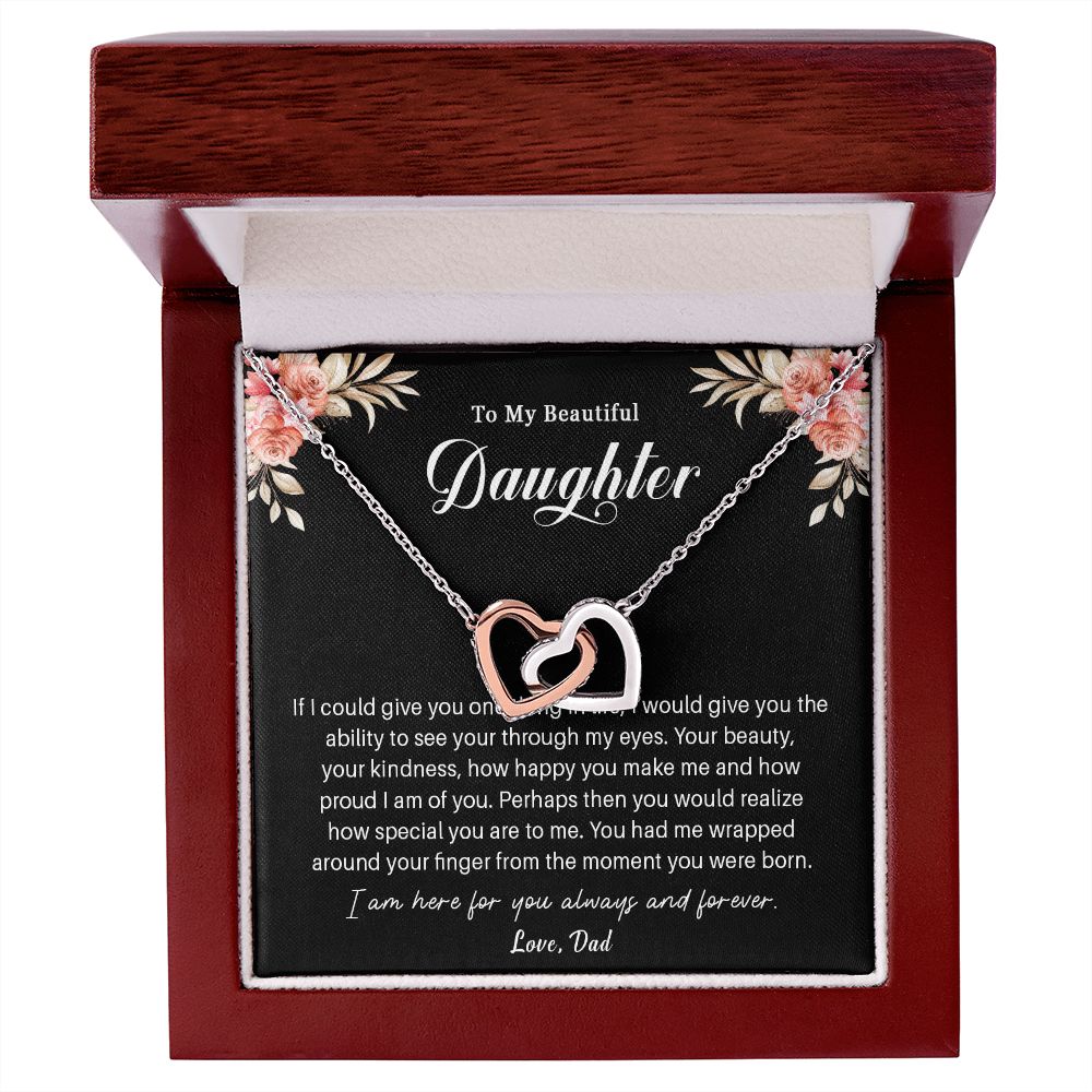 593D To My Daughter Necklace, Daughter Necklace from Dad, Daughter Birthday Gifts