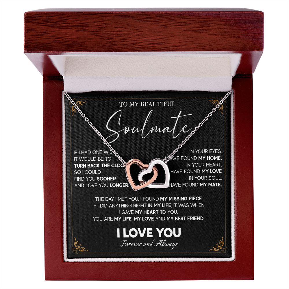 512D To My Beautiful Soulmate Necklace, Gift for Girlfriend, Wife, Anniversary Gift