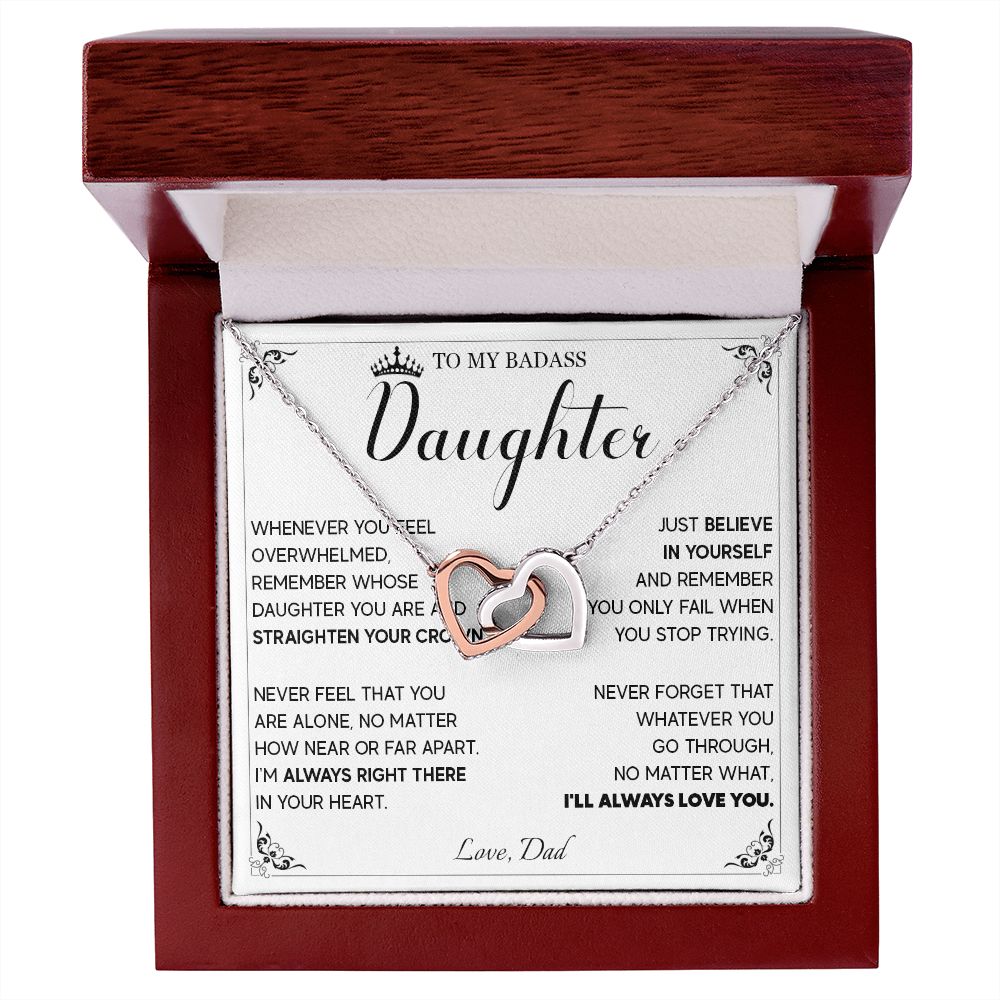514D To My Badass Daughter Necklace, Birthday Gift For Daughter From Dad, Anniversary