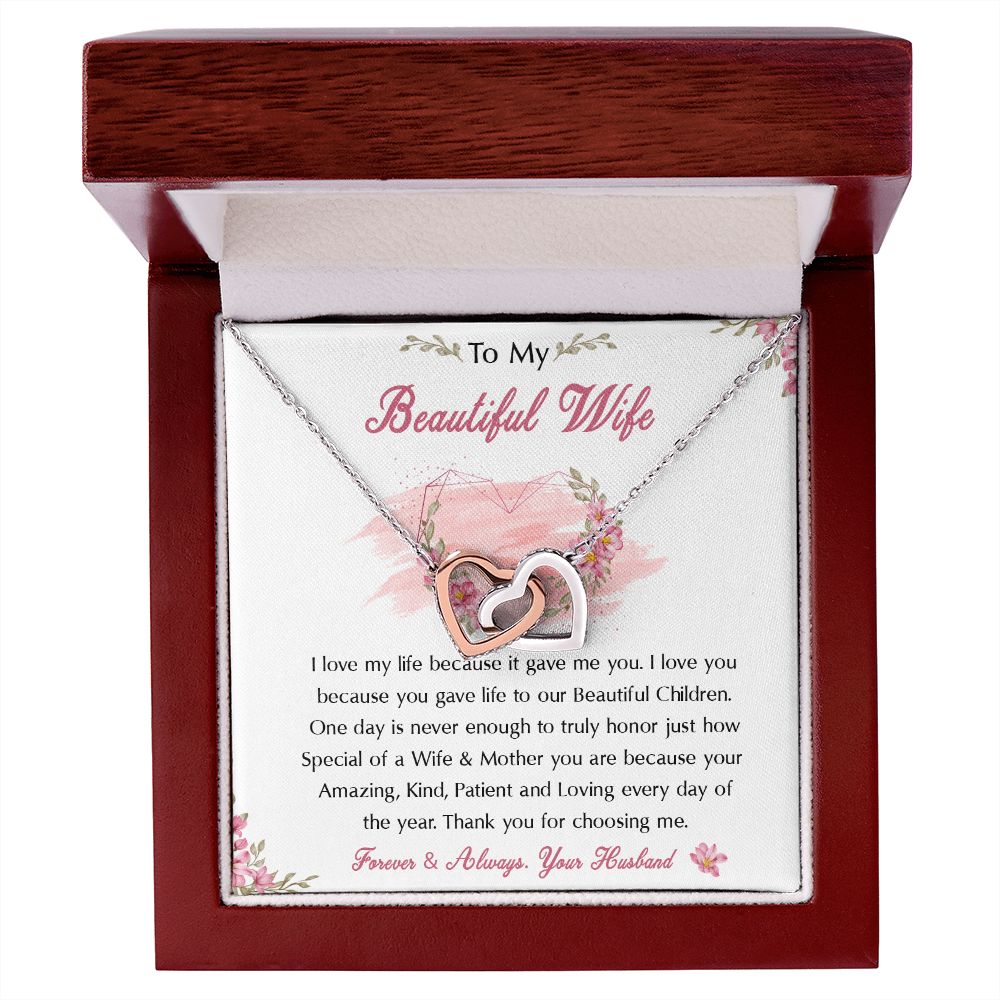 98D To My Beautiful Wife Necklace, Wife Necklace Gift from Husband, Birthday Gift
