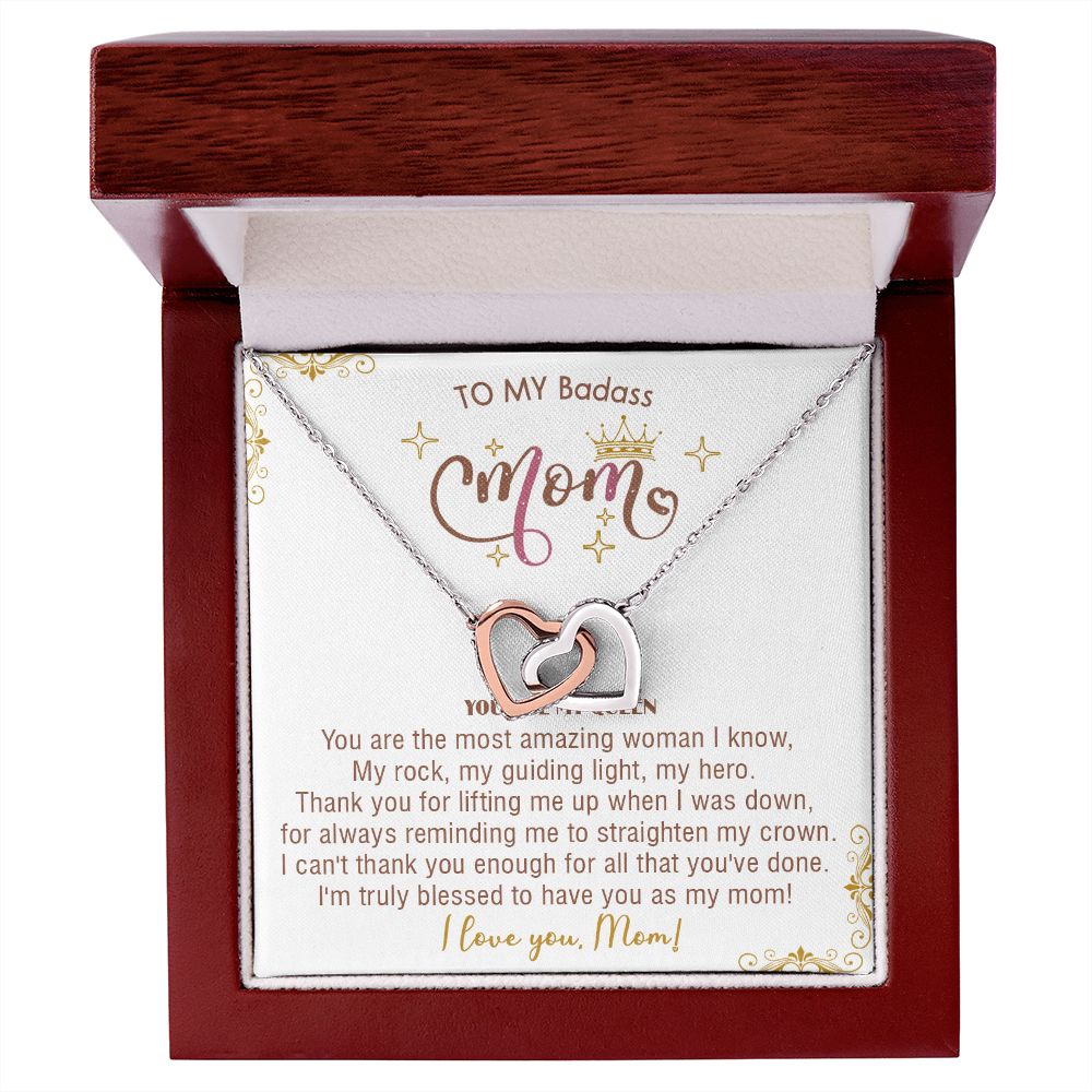 414D To My Badass Mom Necklace, You Are My Queen, I love You, Gift Necklace For Mom