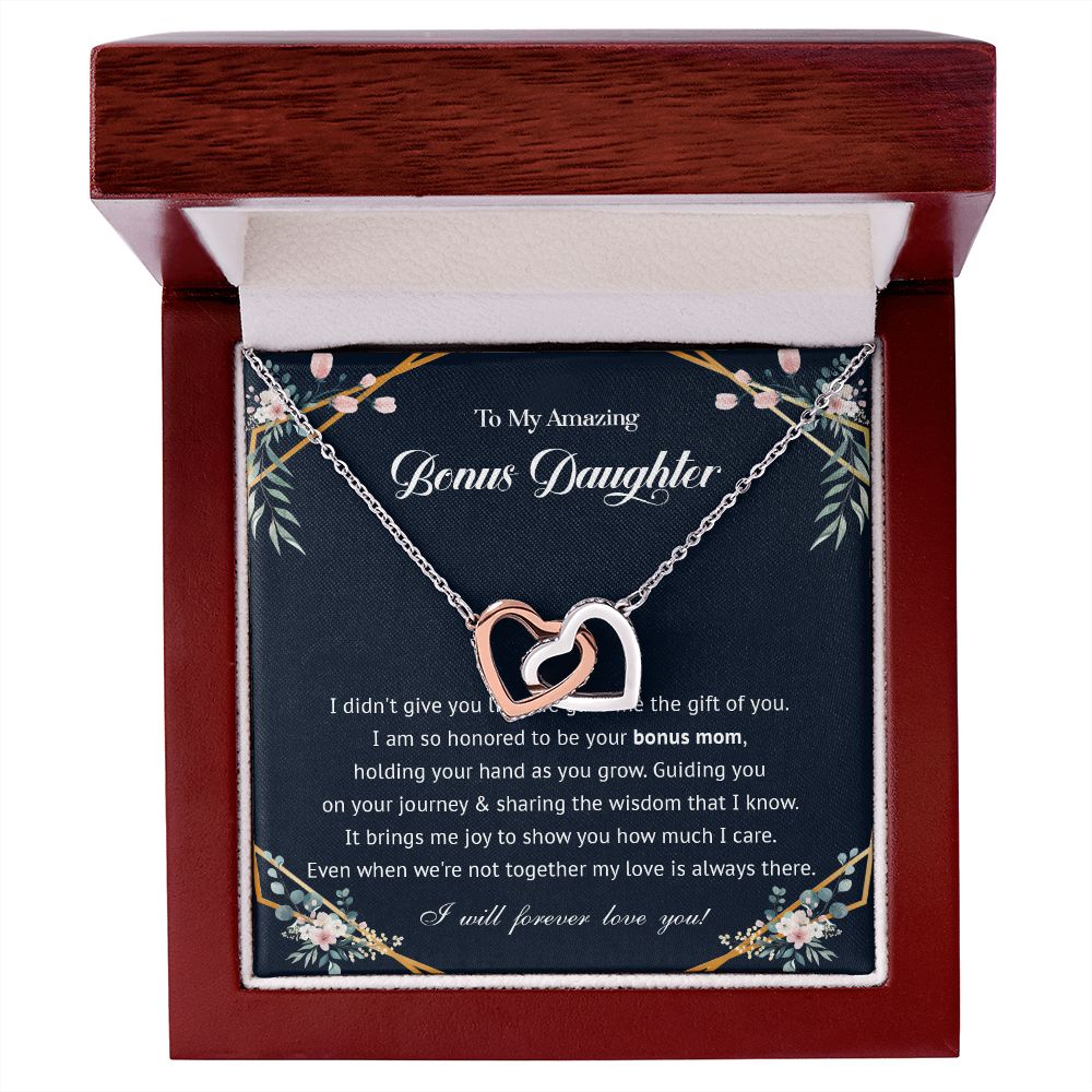 576D To My Bonus Daughter Necklace, Bonus Daughter Gift From Stepmom, Birthday Gifts