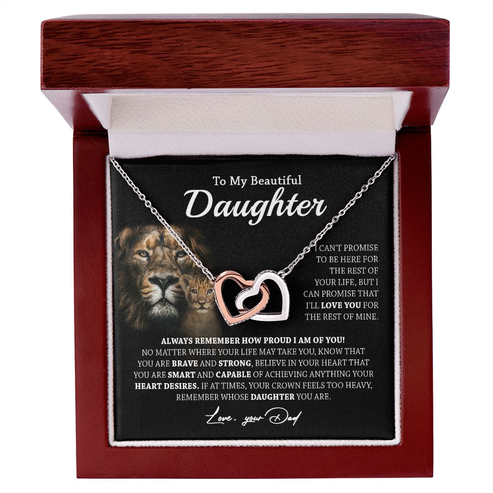 629D To My Daughter Necklace,Always Remember Lion Necklace Gift For Daughter From Dad