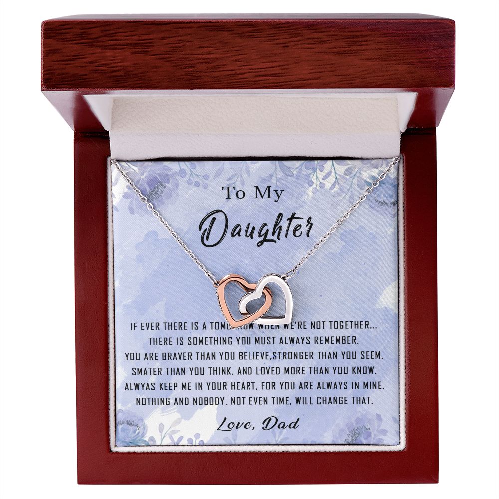 100D To My Daughter Necklace From Dad Father You're Braver Stronger Smarter Daughter