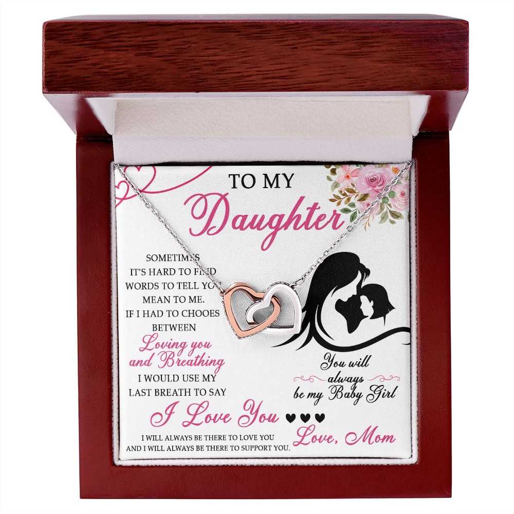 50D To My Daughter Necklace From Mom, Jewelry Gift For Daughter On Birthday, Holiday