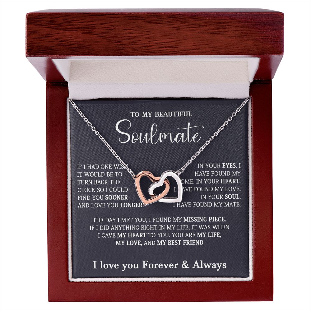467D To My Soulmate Necklace, Holiday Gift For Wife Girlfriend From Husband,Xmas Gift