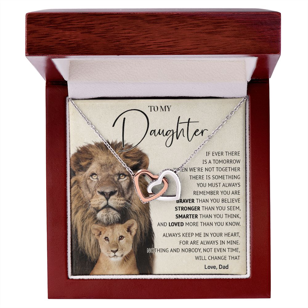 506D To My Daughter Necklace, Gift For Daughter From Dad, Lion Father Gift, Love Gift