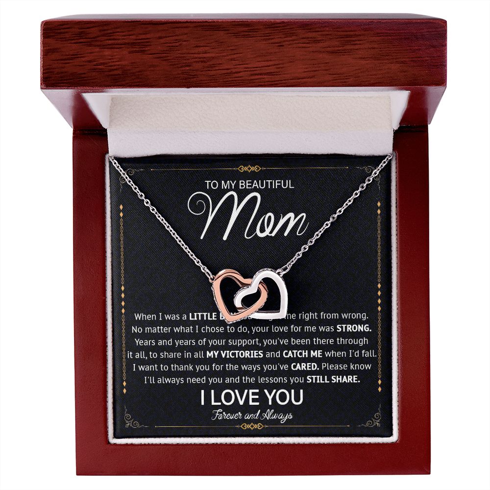 527D Love Knot Necklace To Mom From Daughter Son, Birthday Jewelry To Mom, Mother Day
