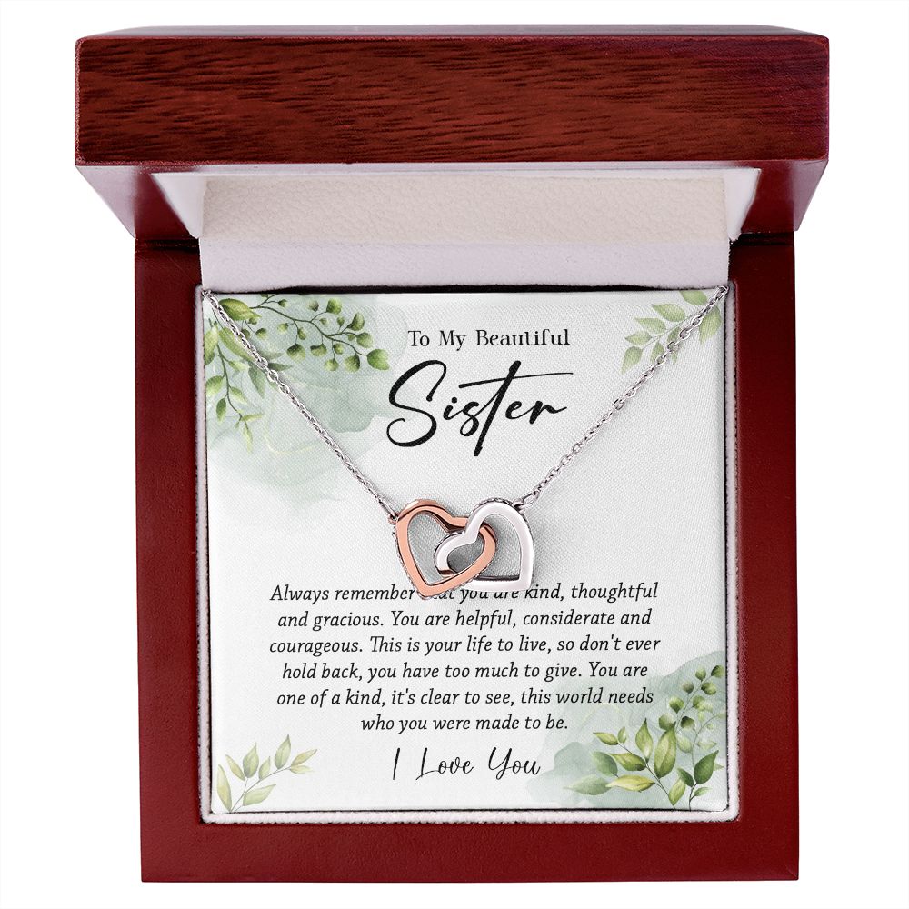 624D To My Sister Necklace,Christmas Birthday Gift For Sister From Brother/Sister