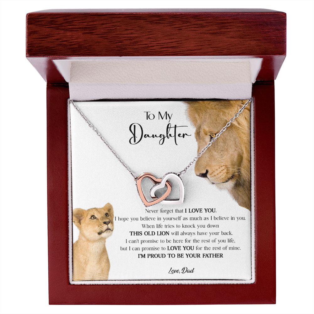 431D To My Daughter Necklace, Xmas Gift For Daughter From Dad, Daughter Father Lion