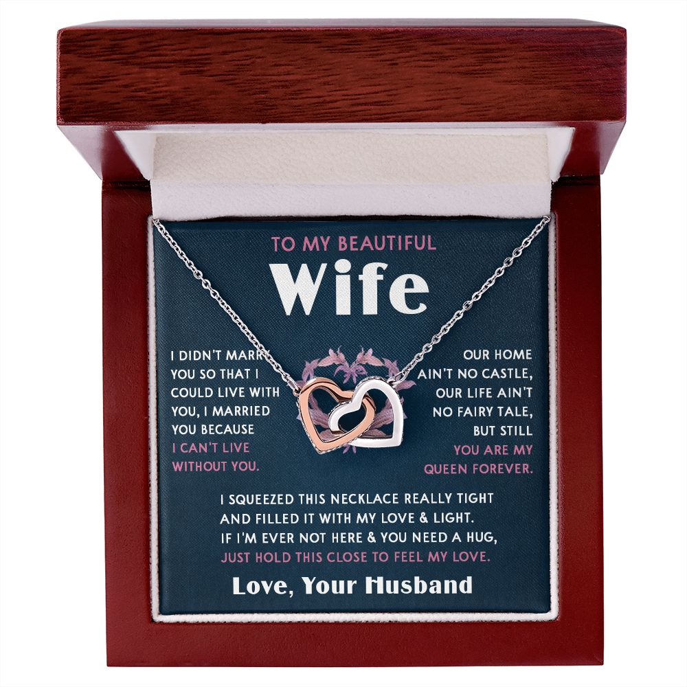 423D To My Beautiful Wife Necklace, Wife Necklace Gift from Husband, Mothers Day Gift