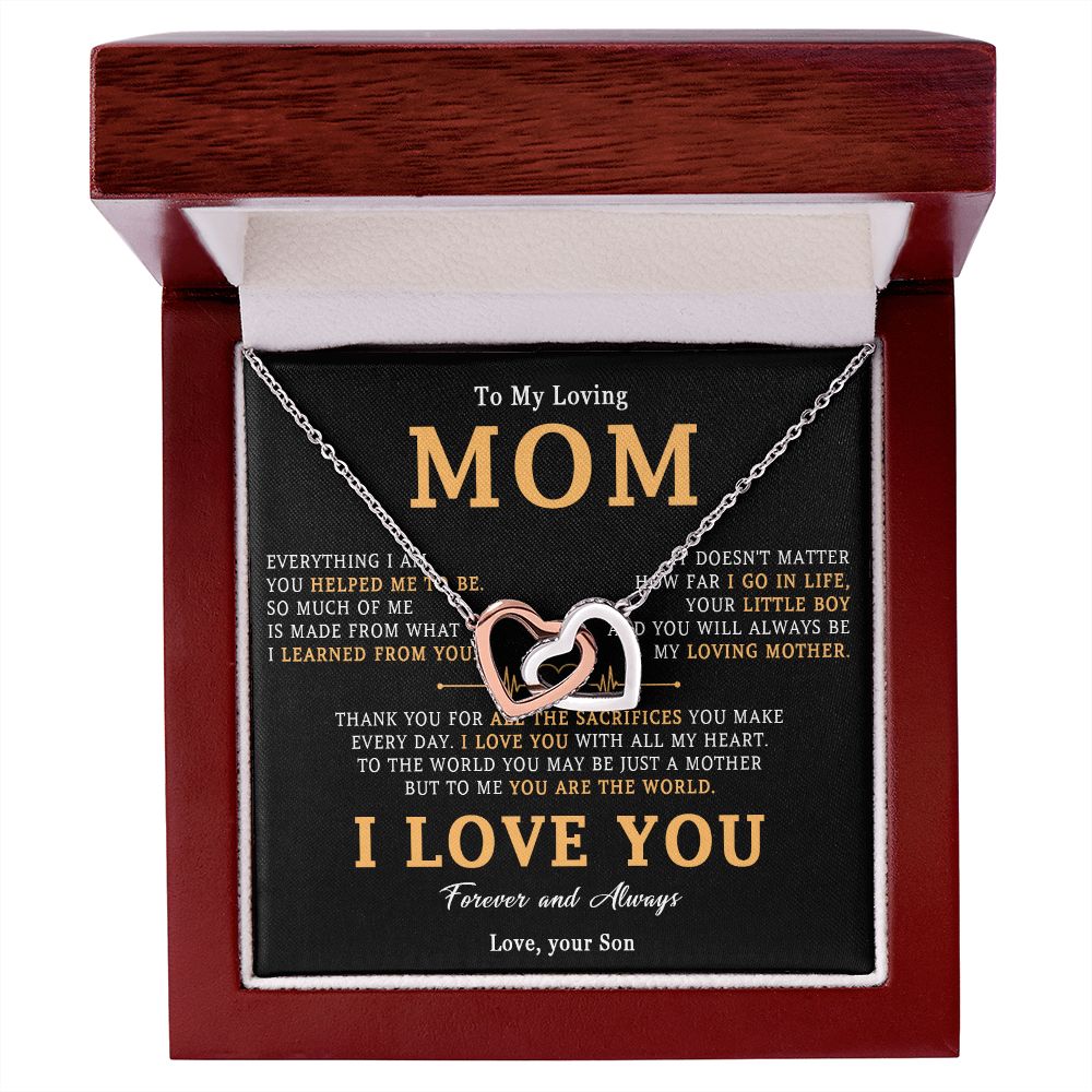 509D To My Loving Mom Necklace, Gift for Mom from Son, Mother's Day Jewelry Gifts