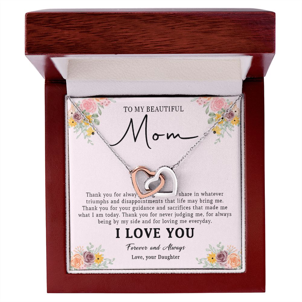521D Love Mom Necklace, To My Beautiful Mom Necklace, Mom Birthday Gift from Daughter