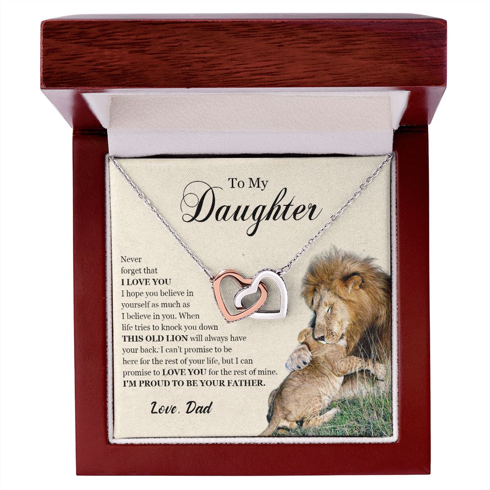 462D To My Daughter Necklace, Gift For Daughter From Dad, Daughter Father Lion Gift,