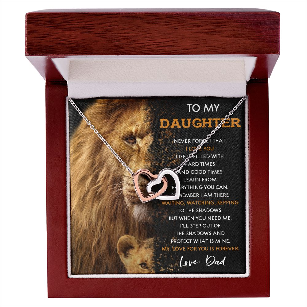 43D Lion To My Daughter Necklace Gift From Dad, Necklace Gift For Daughter, Birthday