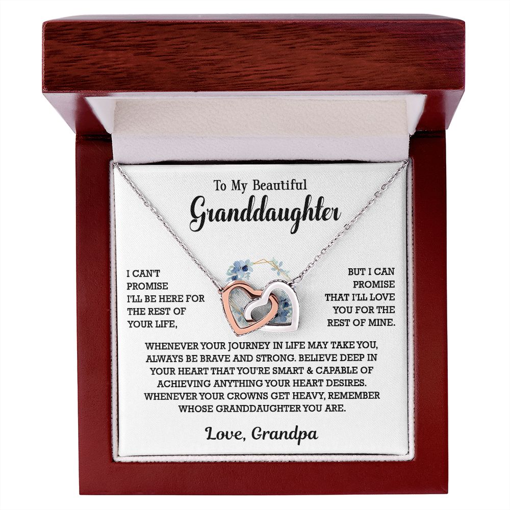 613D To My Granddaughter Necklace, Birthday Gift For Granddaughter, Necklace Gifts