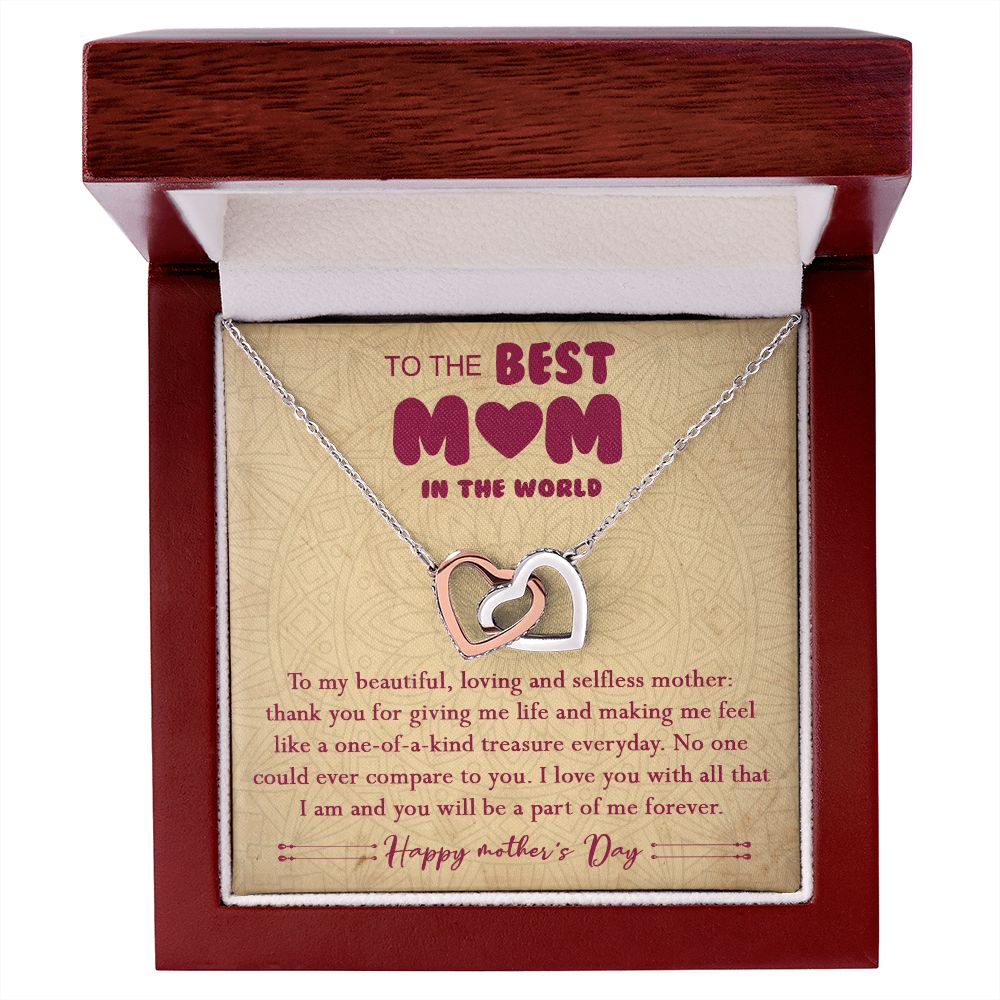 406D To The Best Mom In The World Necklace, Happy Morther's Day Gift For Mom
