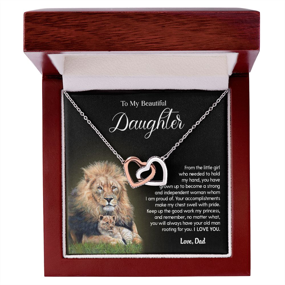619D To My Daughter Necklace From Dad, Father Daughter Gift,Christmas Birthday Gift