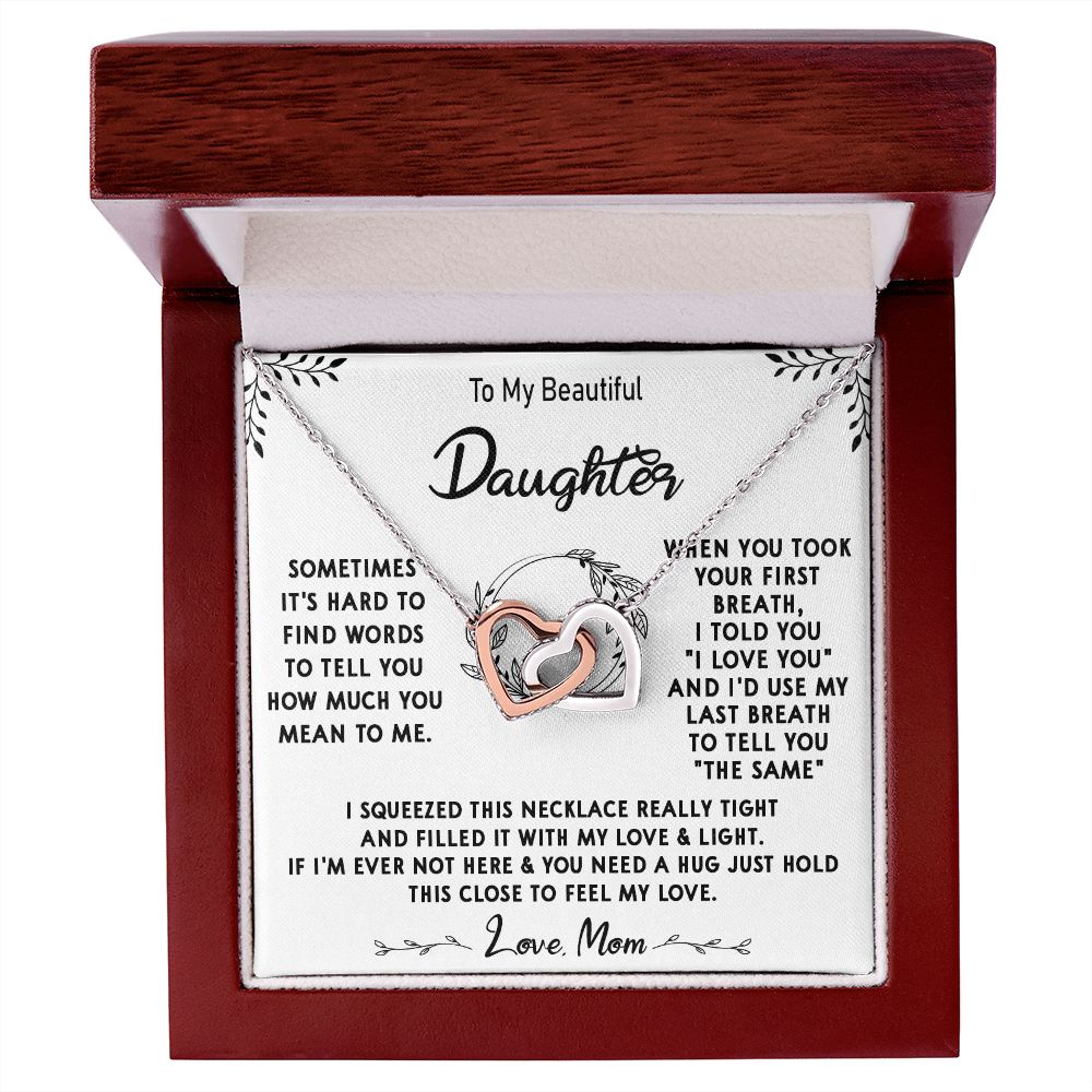 112D To My Beautiful Daughter Necklace, Daughter Mother Necklace, Gift Xmas From Mom