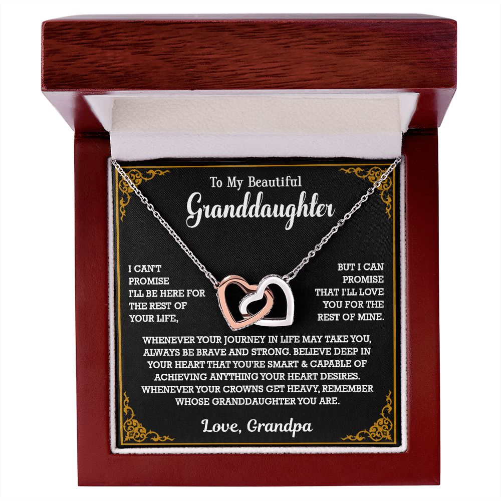 614D To My Granddaughter Necklace, Xmas Birthday Gift For Granddaughter From Grandpa