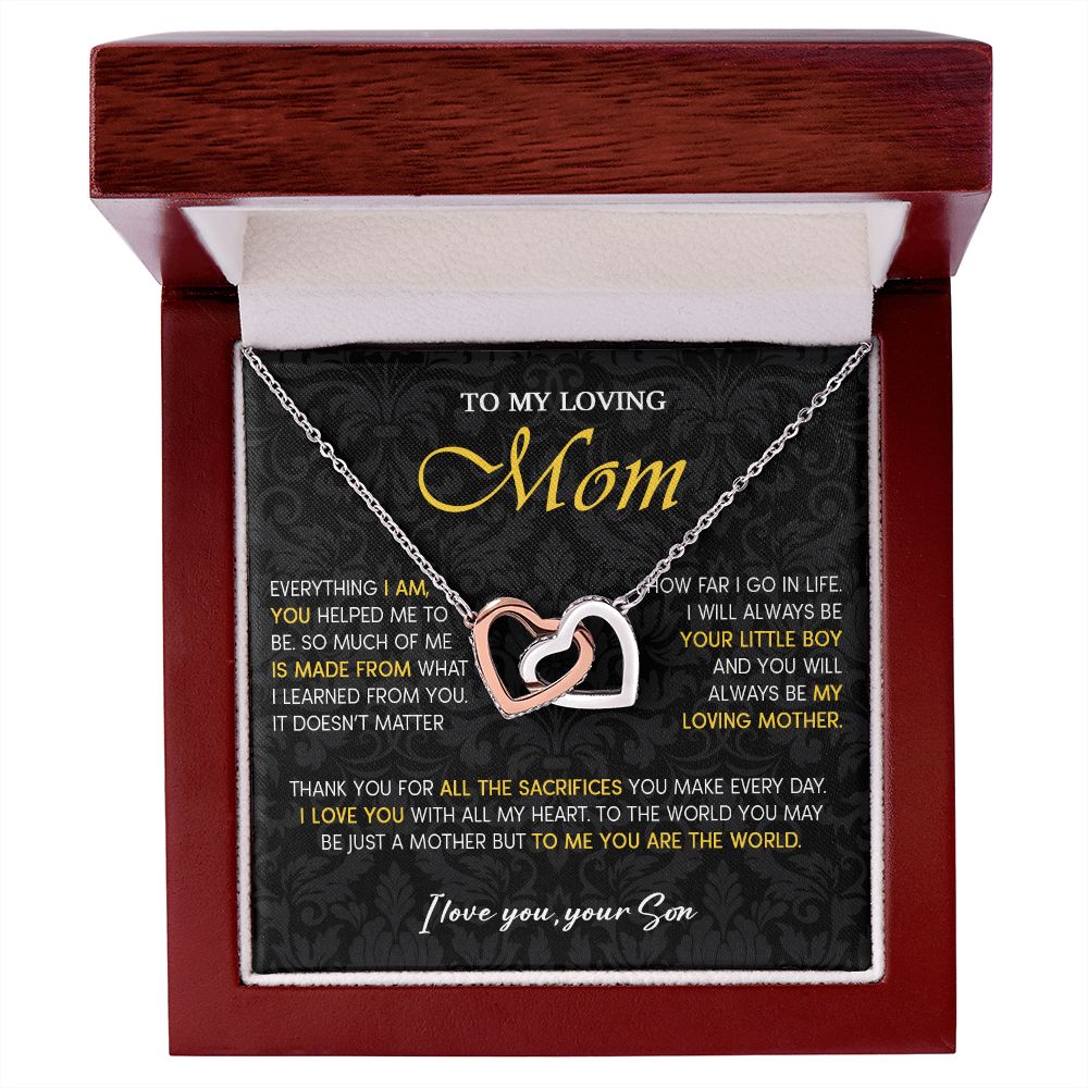 441D To My Loving Mom Necklace, Gift for Mom from Son, Mom Birthday Gifts Necklace