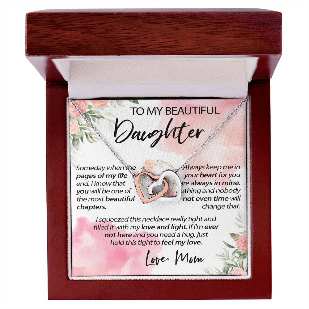 34D To My Beautiful Daughter A Wonderful Daughter Love Knot Necklace, Gift From Mom