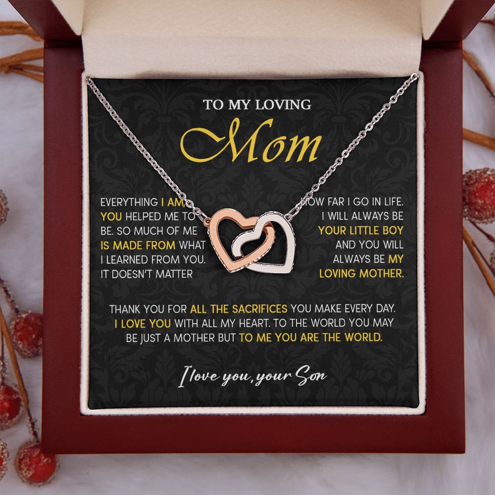 441D To My Loving Mom Necklace, Gift for Mom from Son, Mom Birthday Gifts Necklace