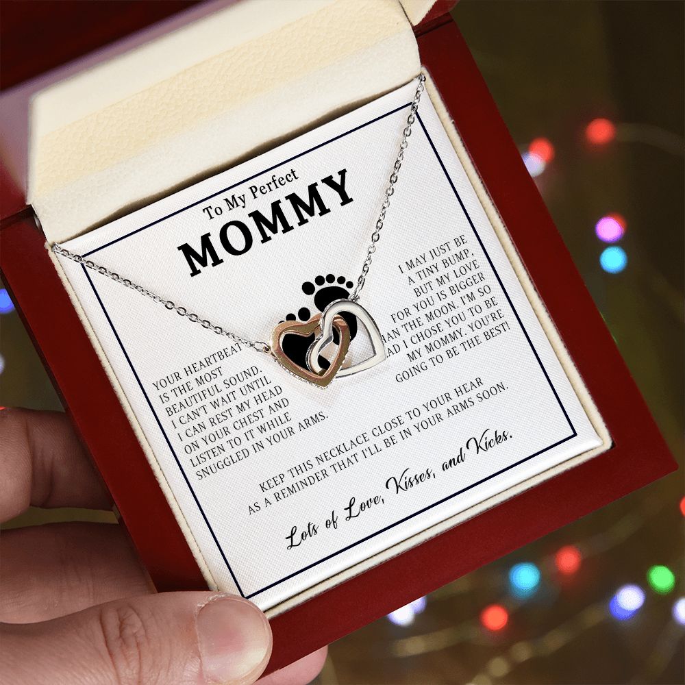 579D New Mom Necklace, Gift from Baby Bump, Baby Shower Party Gifts, Mother Necklace