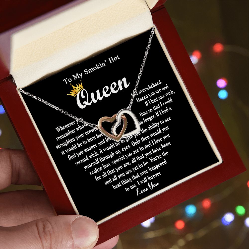 444D To My Smokin Hot Queen Crown Necklace Gift For Wife Soulmate Valentines Day Gift